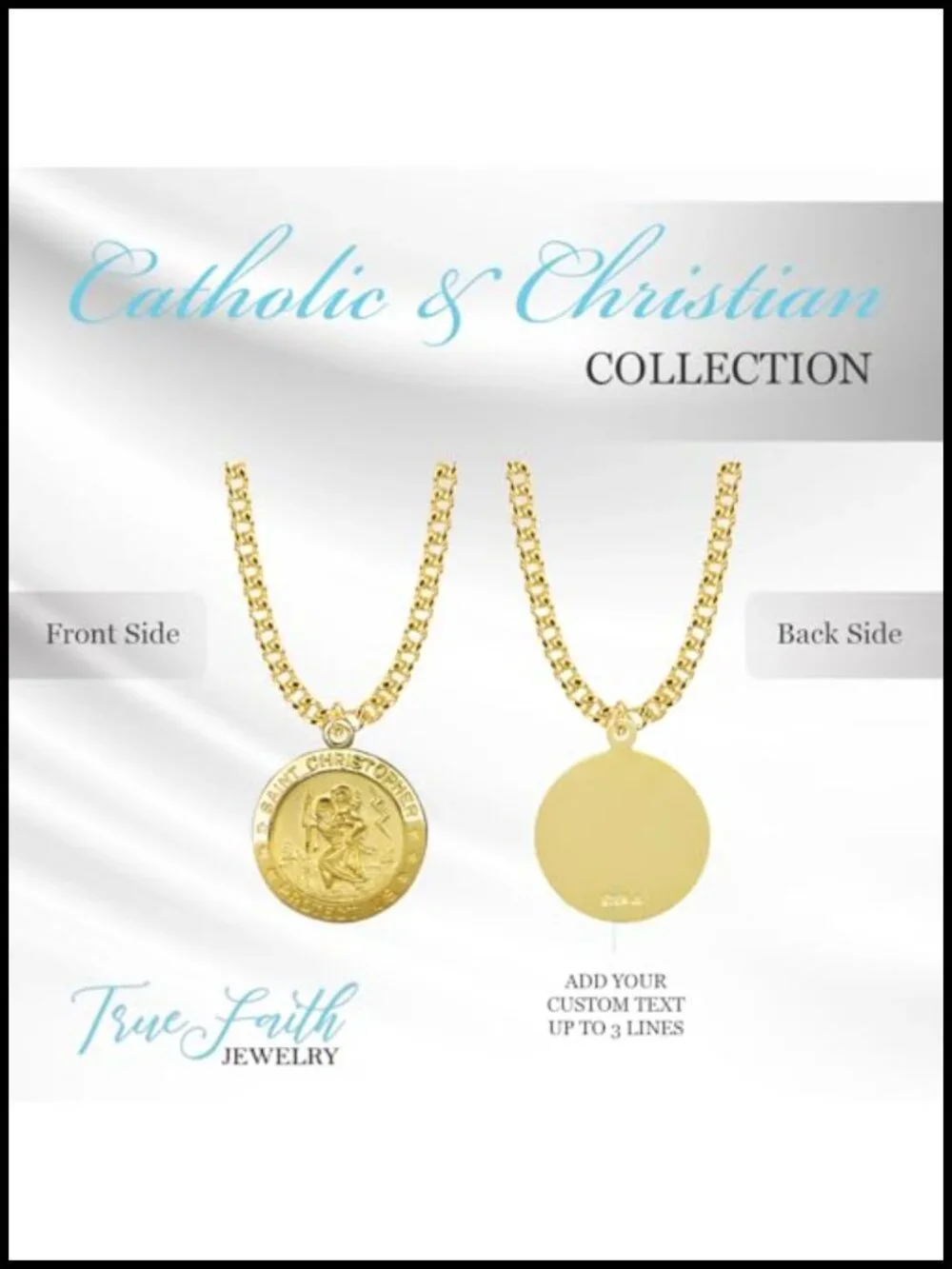 Sterling Silver Saint Christopher Medal Gold-Plated Pendant Necklace, 20 Inch
